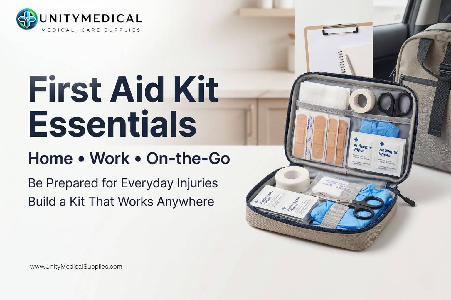 First Aid Kit Essentials for Home, Work, and On-the-Go Use by UnityMedicalSupplies
