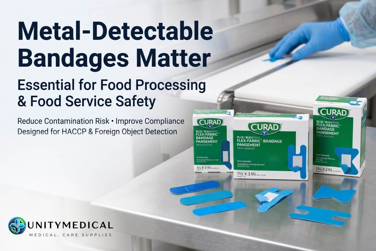 Why Metal-Detectable Bandages Matter in Food Processing and Food Service Environments by UnityMedicalSupplies